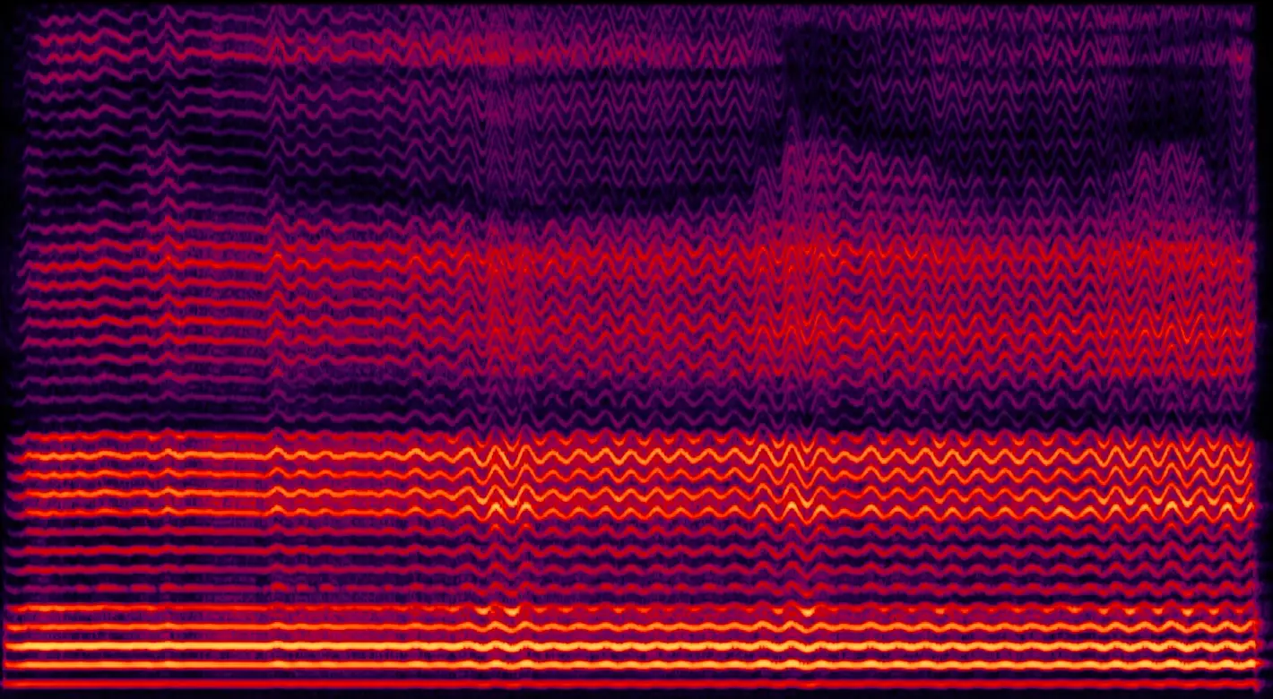 spectrogram of the human voice singins the vowel ah